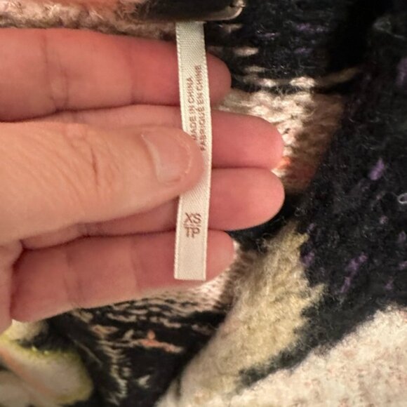 Free People Pink and Black Chunky Knit Cardigan Sweater - Picture 3 of 7